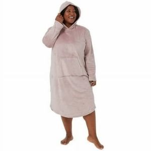 32 Degrees Heat Women's Sleepwear Hooded Lounger Dress Lavender Pearl S/M NWT